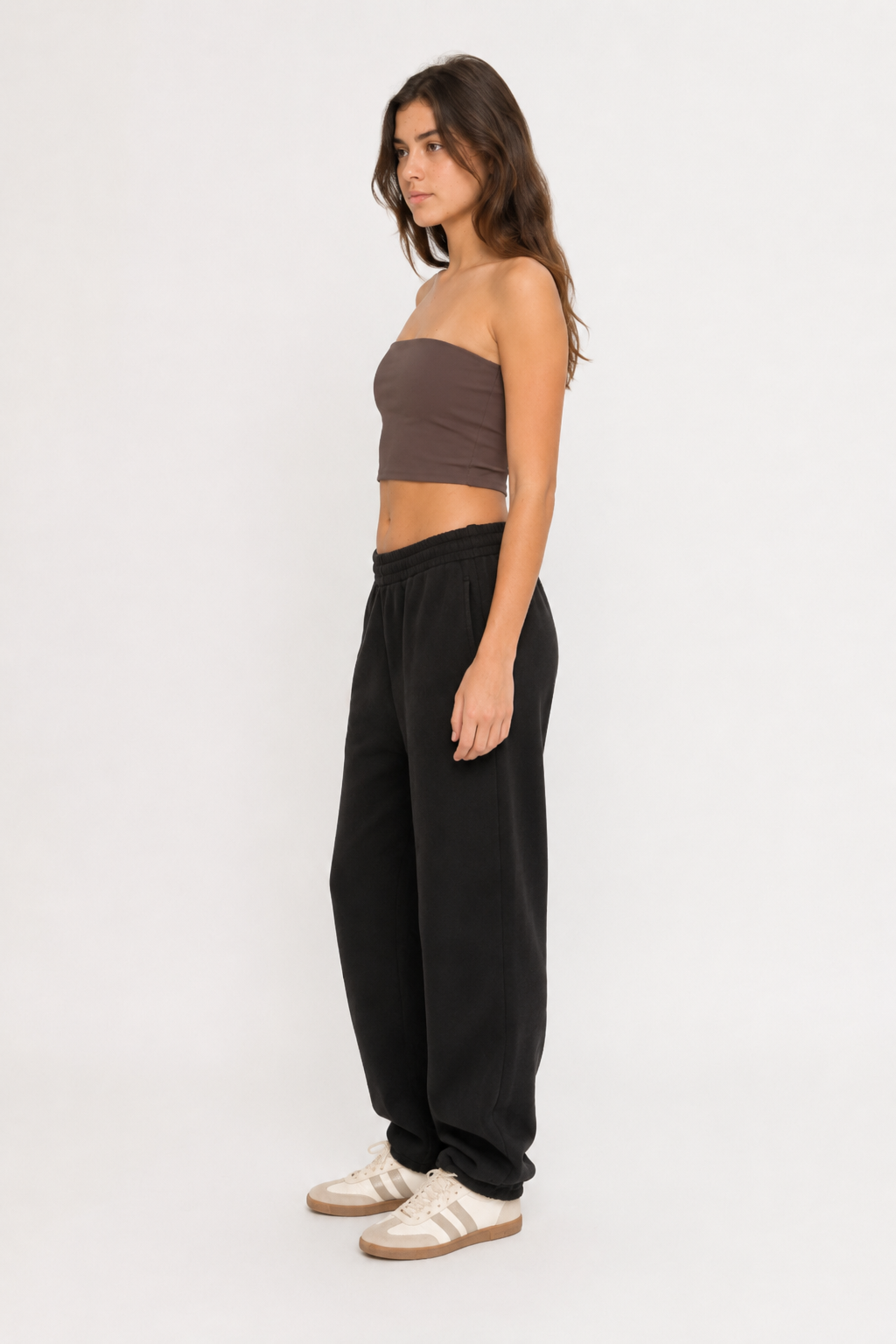 BROWN CROP TUBE TOP