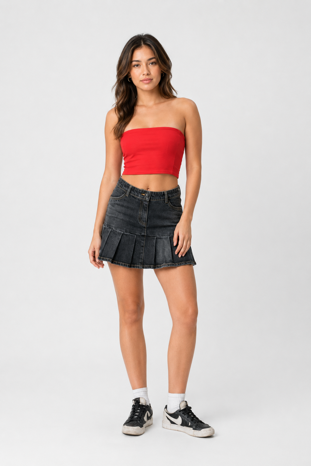RED CROP TUBE TOP