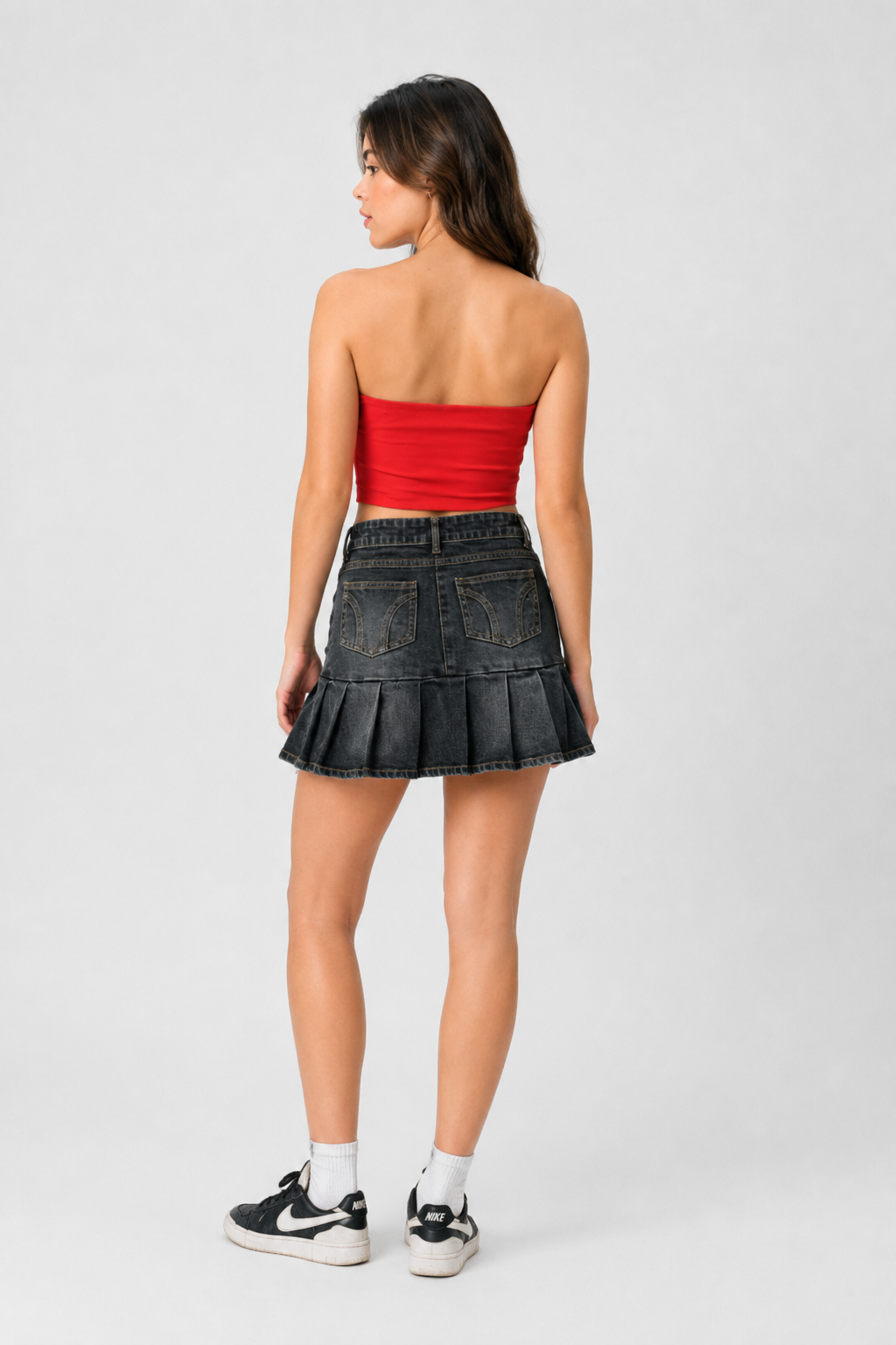 RED CROP TUBE TOP