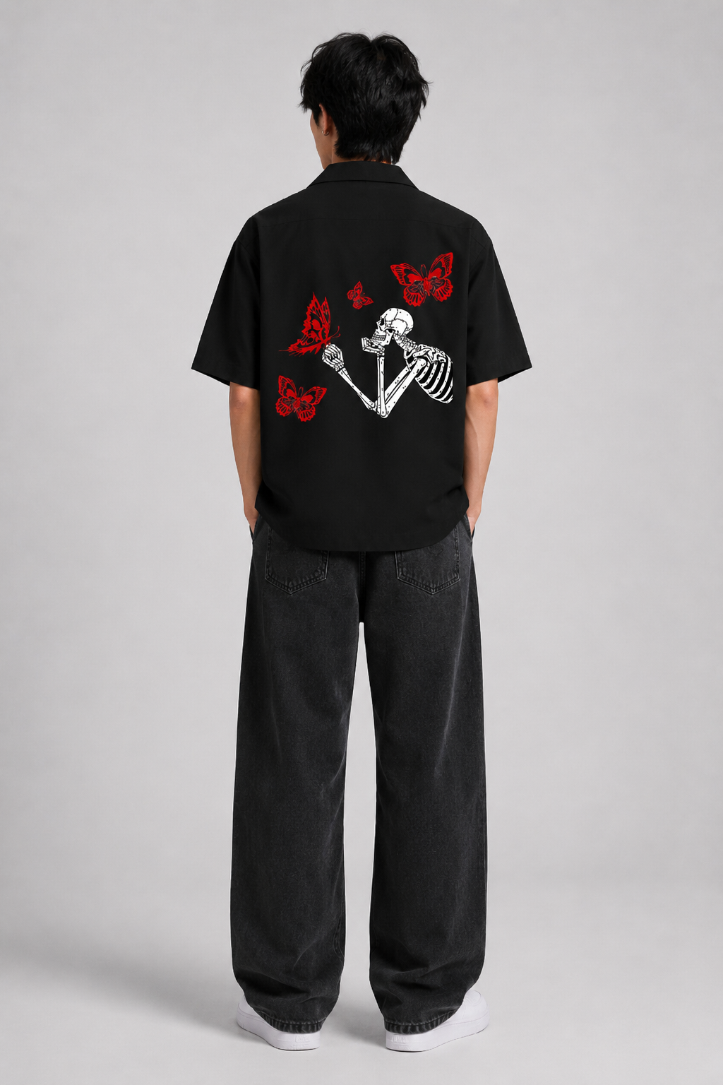 SKULL X BUTTERFLY UNISEX OVERSIZED SHIRT
