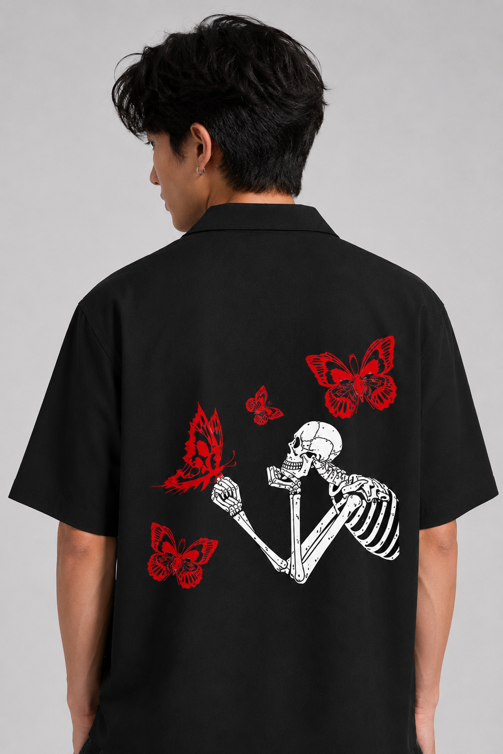 SKULL X BUTTERFLY UNISEX OVERSIZED SHIRT