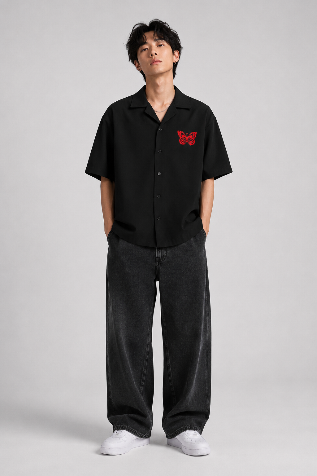 SKULL X BUTTERFLY UNISEX OVERSIZED SHIRT